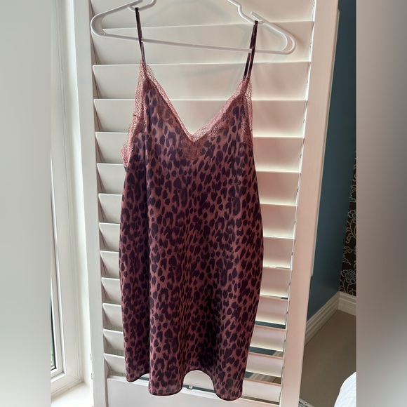 Victoria Secret Pinkish-Purple Leopard Print Slip Dress - Picture 1 of 5